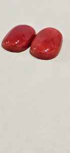Coraux rouges italiens, pierres précieuses méditerranéennes, forme ovale plate, coraux en vrac pour la création de bijoux - Product Image 2