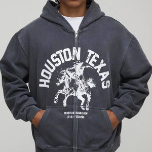 2025มีฮู้ดสำหรับผู้ชายและผู้หญิงเสื้อมีฮู้ดแนวสตรีทแวร์ออกแบบได้ตามต้องการสำหรับการพิมพ์ลายสีทึบเปิดไหล่ - Product Image 1