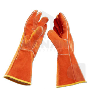 Guantes de soldadura de puño largo ignífugos de Pakistán para soldadura MIG y guantes de seguridad de protección codo a mano - Product Image 3