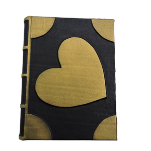 Golden Heart Diary <b>A4</b> Genuine <b>Leather</b> Handmade Vintage <b>Notebook</b> with Customized Deckle Edge For Writing & Journaling & Gifting - Product Image 1