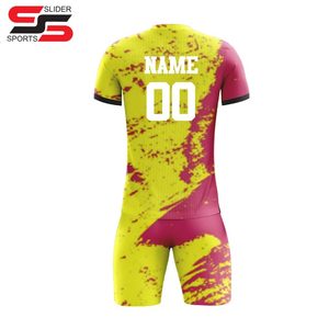 Camiseta de fútbol transpirable personalizada, Conjunto de camiseta de fútbol Deportivo para hombres, kit de uniforme de entrenamiento de fútbol de secado rápido - Product Image 4