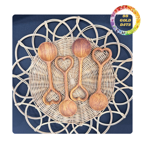 Cuillère et fourchettes de cuisson en bois naturel | Design écologique fait à la main avec option de logo personnalisé pour restaurant - Product Image 1