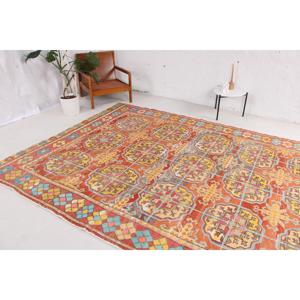 พรมวินเทจ ขนาด 6.2x11.1 ฟุต สีส้ม พรมสไตล์เซาท์เวสเทิร์น ทำจากขนสัตว์ - Product Image 3