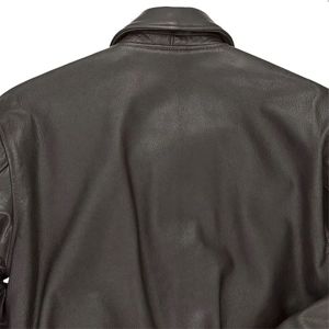 Blouson bombardier long en cuir pour homme Manteau en cuir pleine longueur de qualité supérieure - Product Image 6