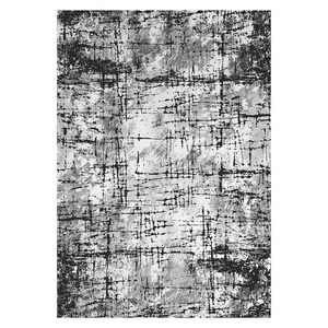 Tapis de salon en chenille gris argenté, design minimaliste, imprimé numériquement, lavable en machine, antidérapant, vente en gros RUGS DEPOT LXDP-0042 - Product Image 1