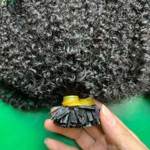 Factory Direct CDYHAIRVN Kinky Curly Flat Tip Keratin Hair Extensions Vietnamese Raw Human Hair For Vendors 100g - Product Image 2