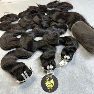 Black Body Wave Bundles Cloudyhair Mejor precio 100% Extensión de cabello crudo Trama de doble dibujado - Product Image 5