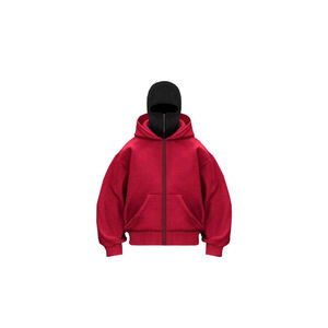 Sweat à capuche pour homme avec demi-fermeture éclair, double capuche, 100% coton, coupe-vent d'hiver, broderie, veste de sport - Product Image 2