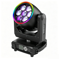 7x40W Mini Bee Eye LED Zoom Wash Moving Head Licht mit Halo-Ring RGBW 4in1 DMX512 Bühnenlicht für DJ Disco Club Hochzeit Party