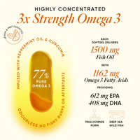 Huile de poisson oméga-3 haute résistance avec DHA et EPA, formule végétale hautement absorbable