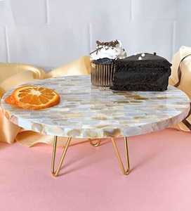 Handcrafted Dessert and Fruit Display for Weddings Parties and Home Decoration Elegant <b>Vintage</b> Mother of Pearl Inlay <b>Cake</b> <b>Stand</b> - Product Image 2