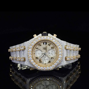 Montre élégante pour homme en acier inoxydable, sertie de diamants HPHT de laboratoire et de mouvement automatique suisse, style Iced Out Bust Down, vente en gros - Product Image 3