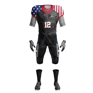 Ensembles d'uniformes de football américain de haute qualité, respirants, grande taille, manches courtes, 100% polyester, séchage rapide, entraînement, matchs - Product Image 2