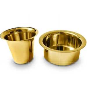 VEDELA NATURALS Pure Brass Reusable Modern Coffee Dabara <b>Set</b> - Product Image 3