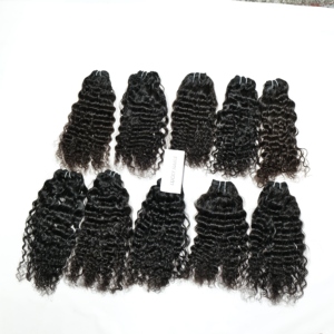 Wholesale Factory Price 100% Unprocessed Raw Bundle Wave Curl Machine Double Weft <b>Curly</b> Black Color Indian Human Hair <b>Extensions</b> - Product Image 5