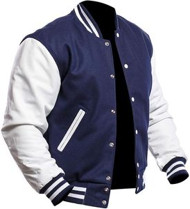 Custom Men's Wool Varsity Jacket Winter Stand Collar University Jacket with Embroidered Chenille Letter <b>Applique</b> - Product Image 3