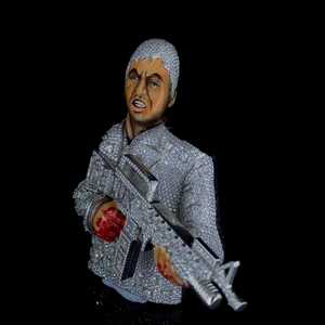 Por encargo Vivid Scraface 3D esmalte pesado sólido 925 plata esterlina 4 "VVS Moissanite diamante colgante - Product Image 5