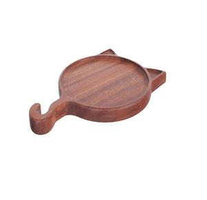 Assiette à poisson en bois naturel assiette en bois faite à la main assiette en bois ronde pour ustensiles de cuisine - Product Image 4