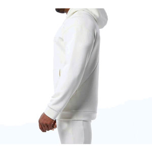 Survêtement de qualité supérieure pull blanc uni sweat à capuche taille décontractée sweat à capuche et pantalon de survêtement ensemble sweat à capuche hommes - Product Image 4