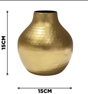 Florero con acabado de latón dorado, decoración de boda, estilo elegante, florero de alta calidad, decoración hecha a mano - Product Image 2