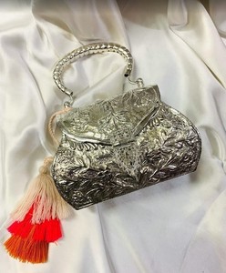 Bolso de Noche Metálico Exclusivo para Mujer, Bolso de Mano de Lujo para Fiesta, Bolso de Novia, Calidad de Exportación al por Mayor, India - Product Image 2