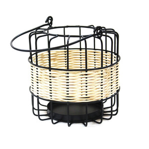 Hexagonal Offwhite Rattan Decorative Wired <b>Lantern</b> Metal Structure Votive <b>Holder</b> for Home Birthday Party Decor Metal <b>Candle</b> - Product Image 5