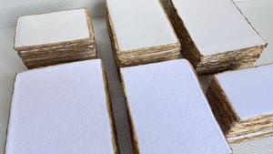 Hojas de papel hechas a mano de algodón con bordes dorados hechas a medida estilo Animal para boda papelería invitación diseñadores reventa - Product Image 2