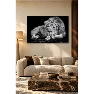 Impression sur toile de lion Fida avec pattes étendues vers l'avant - Product Image 5