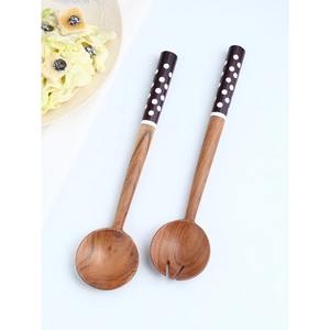 Meenakari Kitchen Utensil <b>Set</b> With Holder Natural Wooden Spoons <b>Spatula</b> for Cooking De Cuisine Holder Spoon - Product Image 6