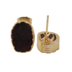 Boucles d'oreilles Boho personnalisables avec rubis naturel pierre précieuse plaqué or serti de fleurs véritable approvisionnement de fabrication de bijoux à la mode - Product Image 2