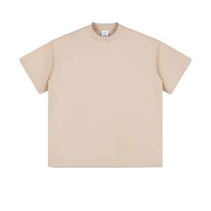 T-shirt 100% coton pour hommes surdimensionné col rond design solide t-shirt décontracté vente en gros - Product Image 4