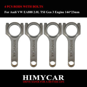 قضبان توصيل على شكل حرف H مصنوعة من الفولاذ المطروق 144*23 مم حالة جديدة لسيارات أودي وفولكس فاجن EA888 2.0L TSI الجيل الثالث مع البراغي - Product Image 6