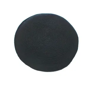 Diseño superior personalizado DMC Kippa judío Yarmulke línea negra judaísmo sombrero 10 piezas Kipot tiene 12 a 19cm tamaño Kippah