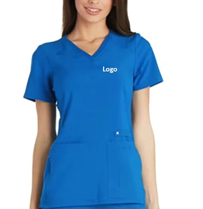 Top à col en V pour femmes, panneau en tricot, uniforme d'infirmière, lot de stock disponible en vente complète - Product Image 6