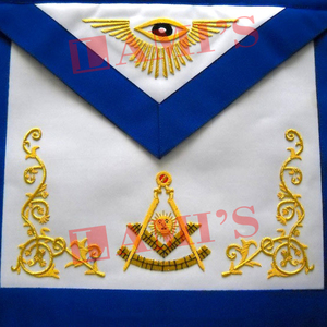 Delantal de oro de dos tonos Past Masters Precio al por mayor Bordado hecho a mano Masonic Regalia Delantal - Product Image 6