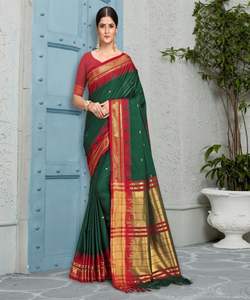 ผ้าส่าหรีผ้าไหมนิ่มสำหรับผู้หญิงอินเดียใหม่ศิลปะ Banarasi ชุดเดรสแบบไม่มีตะเข็บ - Product Image 5