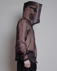 Zip-Up Baggy Sheer Mesh Hoodies Garçons En Gros 100% Polyester Sexy Night See Through Hoodie Hommes - Product Image 5
