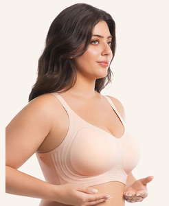 Soutien-gorge push-up sans fil confortable, sexy, respirant, tricoté, sans couture, bonnet complet, soutien-gorge pour gros seins - Product Image 2