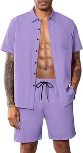 Ensemble de sport décontracté d'été confortable pour homme – Polo à quart de zip et short respirant en maille anti-plis à taille élastique - Product Image 2