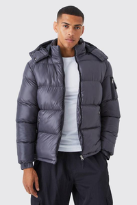 Veste matelassée en duvet de haute qualité avec logo personnalisé sur le devant, fermeture éclair, pour homme - Product Image 4
