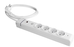 Base multipla a 4 prese serie ION con interruttore e cavo da 1,5 m. Protezione da sovratensione e sovraccarico (Solera 41ILSO) - Product Image 1
