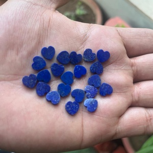 Natural Lapis Lazuli Heart Shape Flat Gemstones for DIY Jewelry Making Available in 4mm to 30mm Size Cabochon Supplier Gemstone - Product Image 2