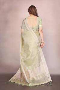 Atractiva Colección de Saris Tradicionales con Bordado Jacquard para Mujeres Indias, para Bodas y Fiestas, con Trabajo de Lentejuelas Bordadas - Product Image 4