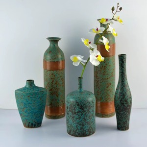 Jarrón de Flores de Cerámica de Lujo Multicolor con Diseño Moderno, Base Antideslizante, Resistente a la Decoloración, para Decoración de Bodas - Product Image 2