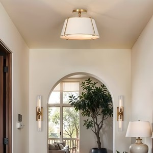 Modern Crest Semi Flush Mount Ceiling <b>Light</b> Stylish Transitional Design with Warm Glow for Bedrooms Hallways & Living <b>Spaces</b> - Product Image 3