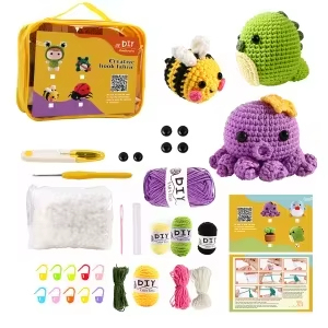 Kit de Crochet de Animales para Principiantes, Kit de Iniciación al <span class=keywords><strong>Amigurumi</strong></span> con Hilo, Ganchillo y Tutorial <span class=keywords><strong>Paso</strong></span> <span class=keywords><strong>a</strong></span> <span class=keywords><strong>Paso</strong></span> - Product Image 3