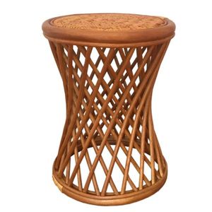 Mesa de centro de ratán redondeada de diseño elegante para decoración del hogar mesas de muebles Silla de comedor de ratán de madera sólida de lujo para sala de estar - Product Image 1