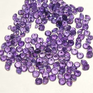 Natural 2,5mm redondo brillante corte facetado púrpura amatista piedras preciosas sueltas - Product Image 3