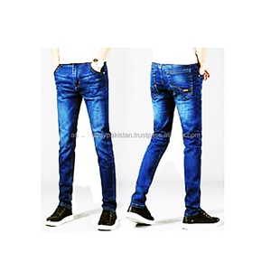 Customize <b>Men</b> Denim Straight Casual Slim Fit <b>Stretch</b> Jeans with Zipper Fly Closure Stone Wash Mid Waist Rivets - Product Image 2