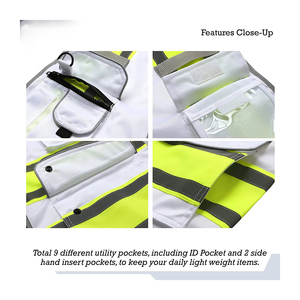 100% poliéster transpirable de secado rápido a prueba de viento personalizar Logo precio bajo chaleco de seguridad - Product Image 3